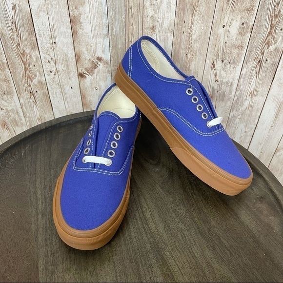 Vans Authentic Gum Sole Spectrum Blue Canvas Sneaker Size 8.5 Women - Picture 1 of 9